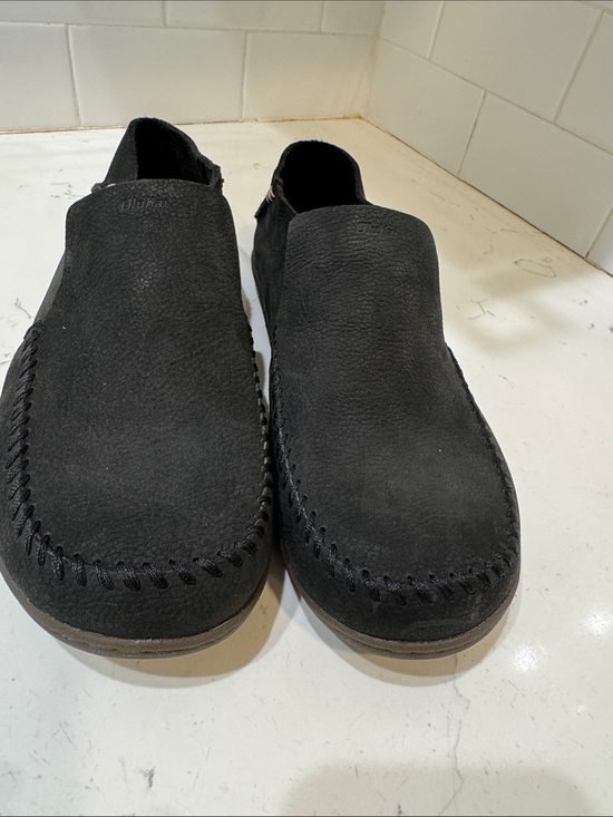OluKai Other - OluKai Men’s Black Slip-On Moccasin Loafers 9.5